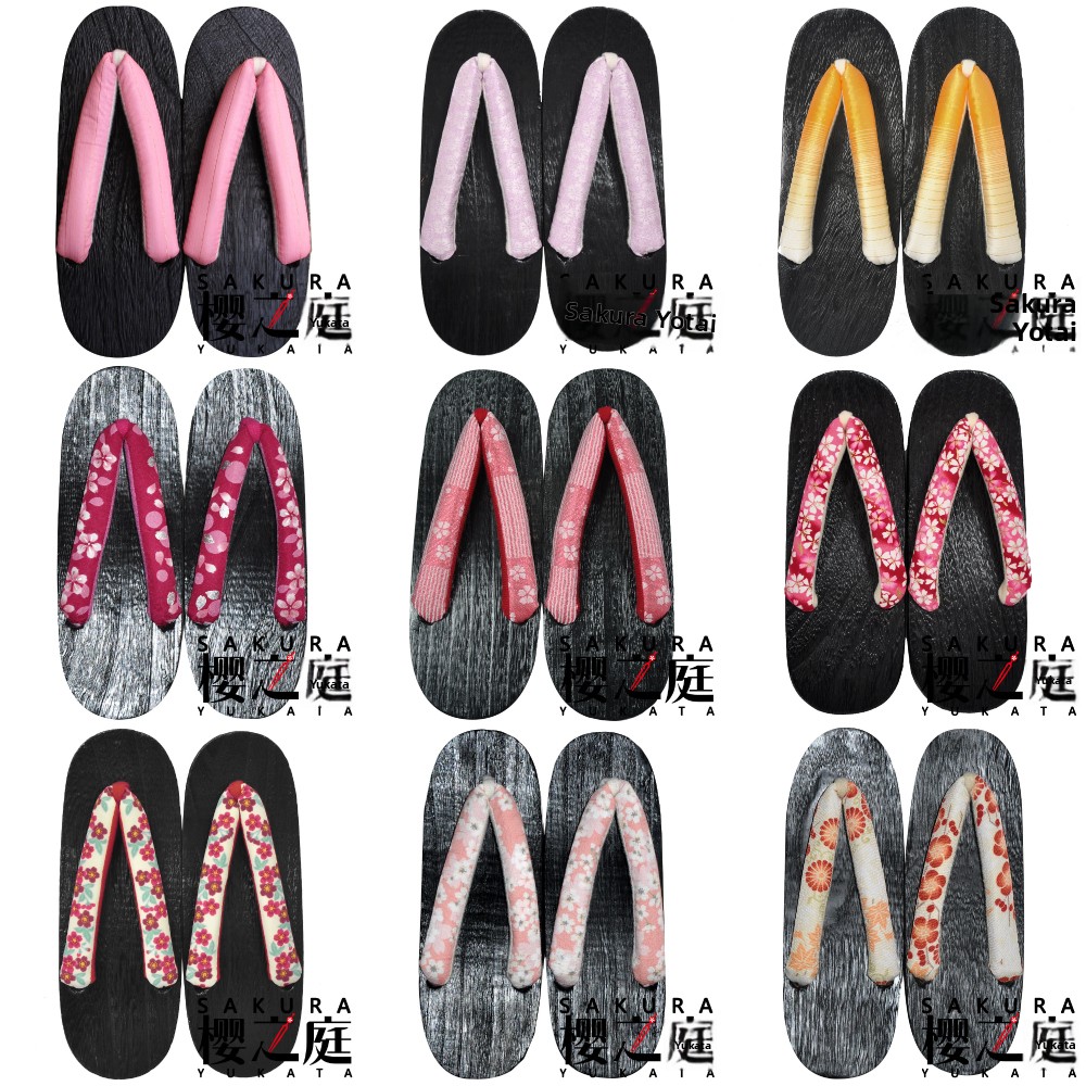 Bathrobe - Sakura Yukata Wooden Sandals Photography Props