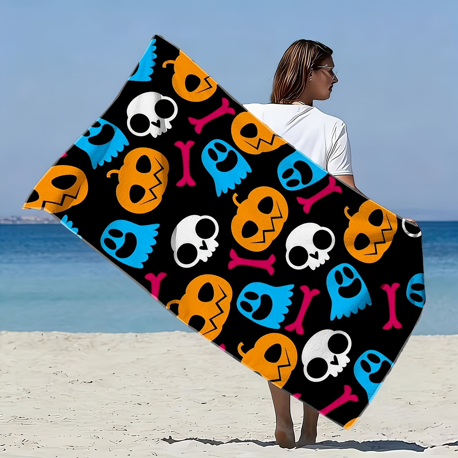 1pc 1pcs Pumpkin Skull Monster - Spa Towel ulasan dan harga