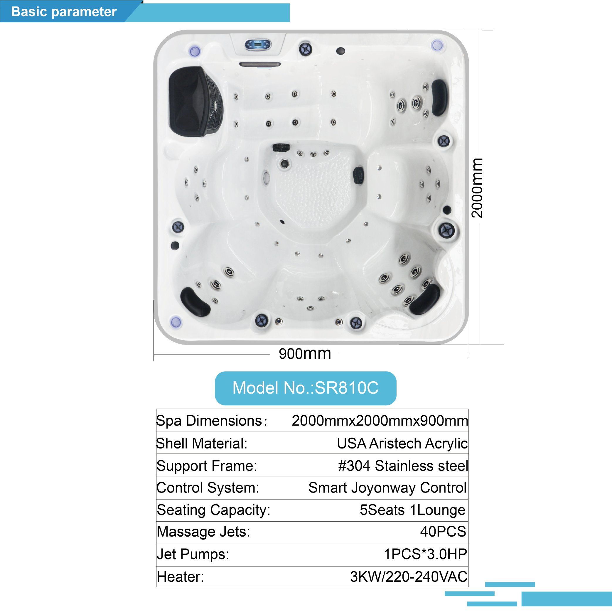 Outdoor 2m Hot Tub 6 Person Wi - Hot Tub ulasan dan harga
