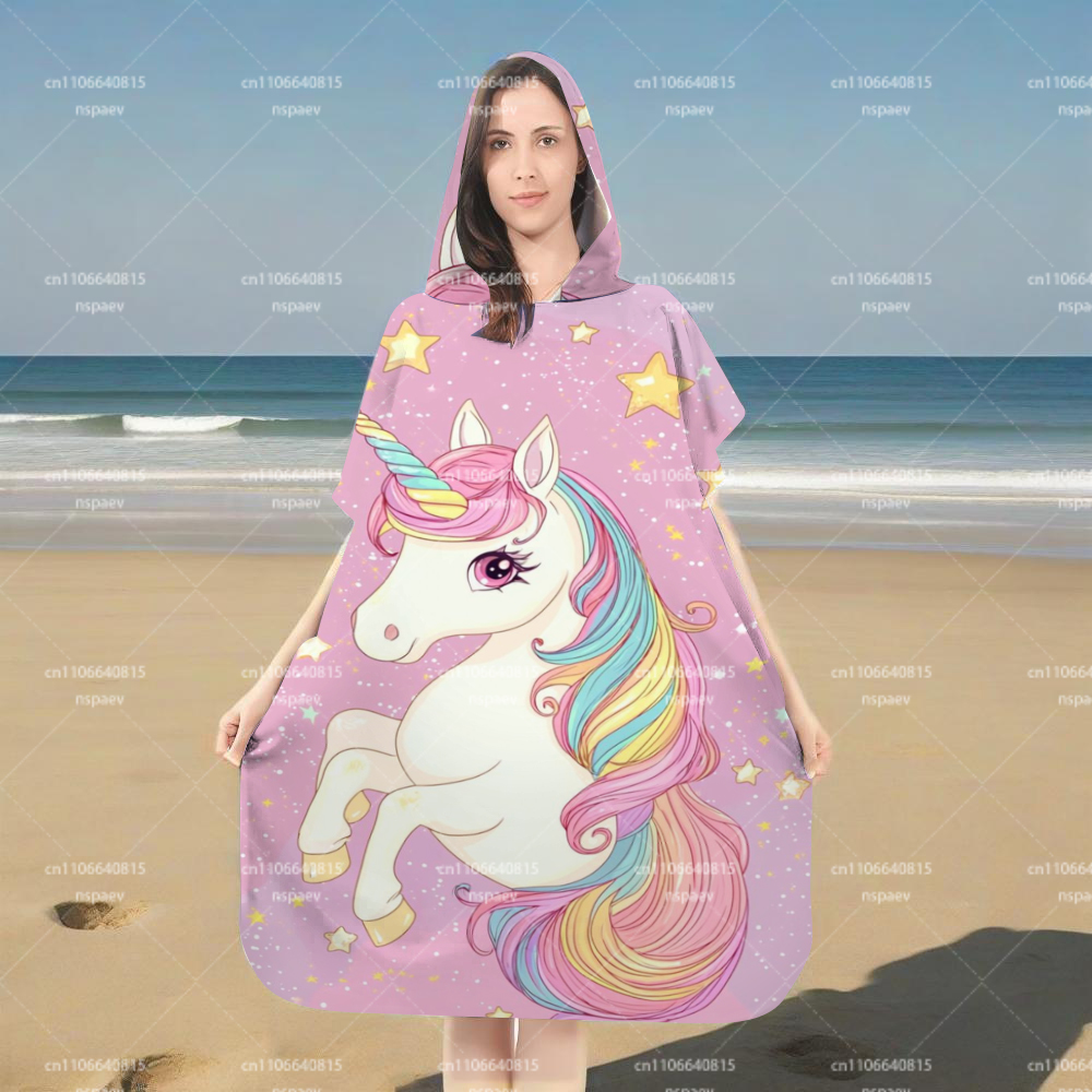 Cute Pink Unicorn Star Hooded  - Spa Towel ulasan dan harga
