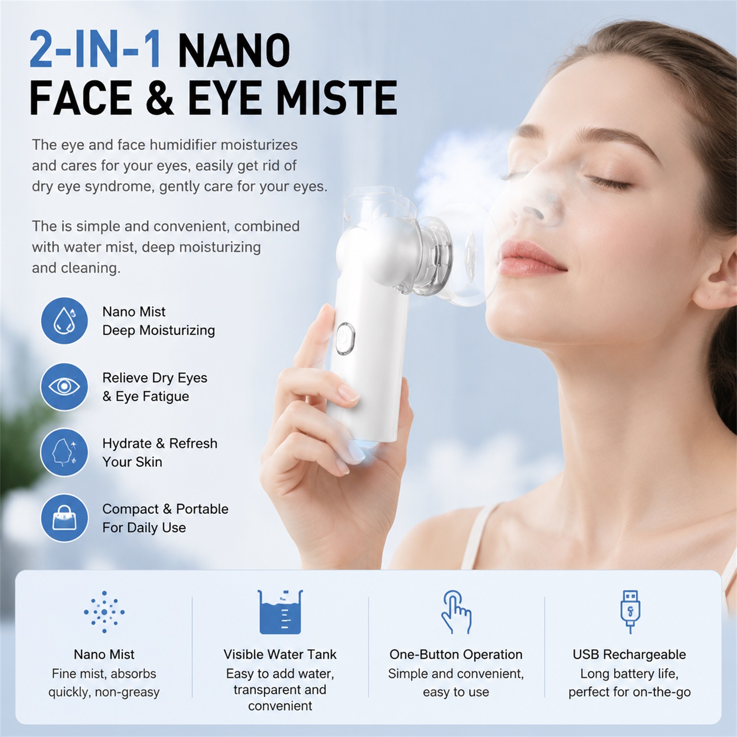 2-IN-1 Mesh Facial Steamer Bea - Face Steamer ulasan dan harga