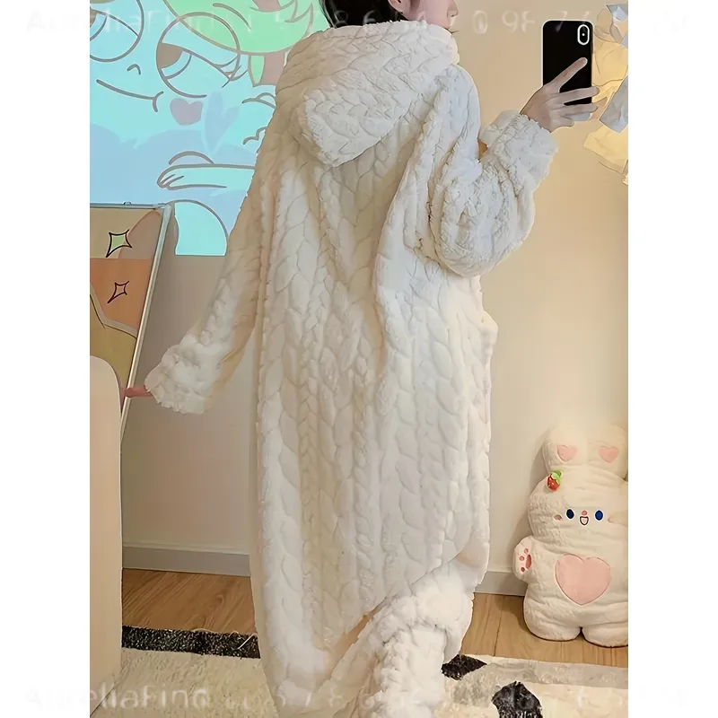 Women's Flannel Robe Autumn Wi - Bathrobe ulasan dan harga