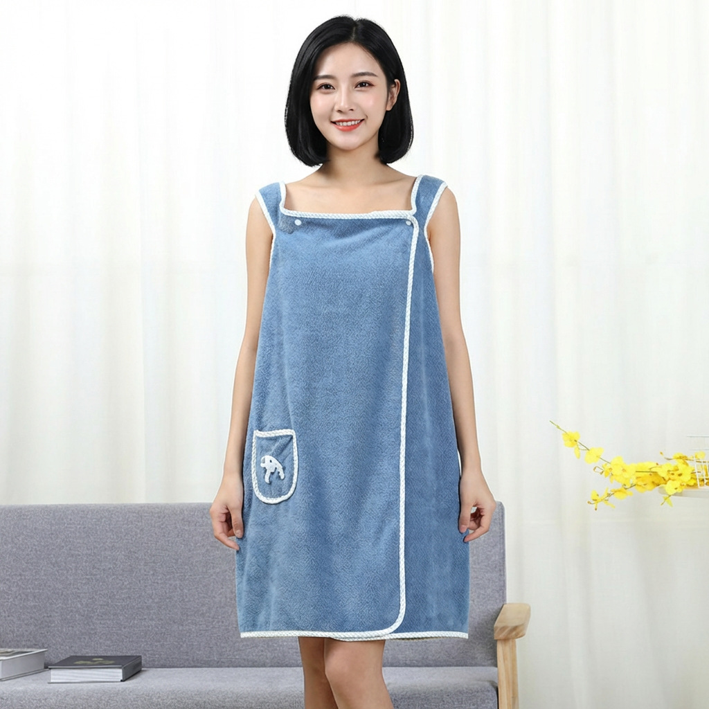 Coral Fleece Bath Skirt Soft T - Spa Towel ulasan dan harga