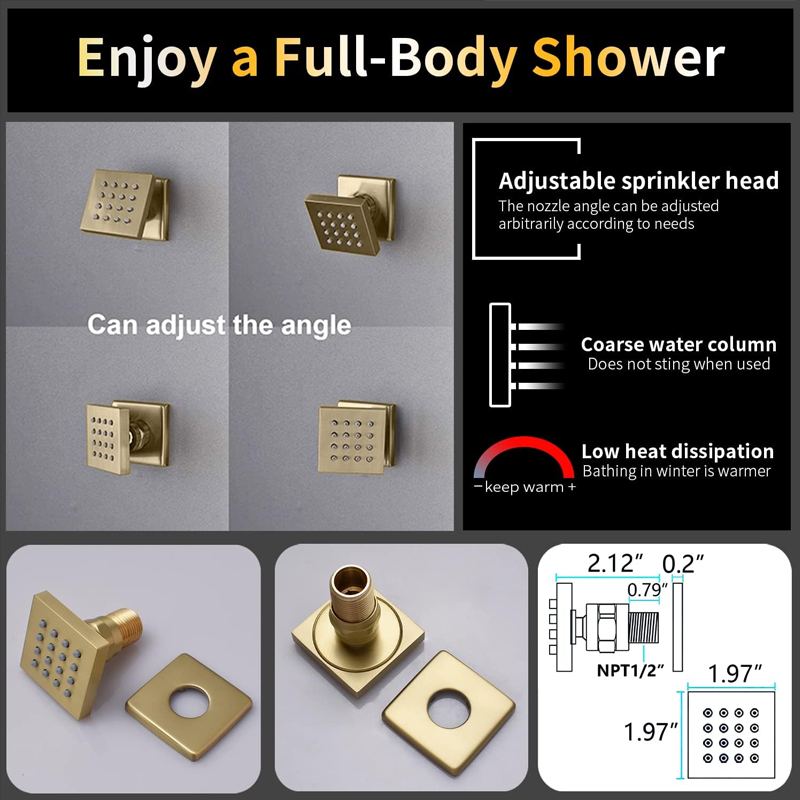 Brass Brushed Gold Digital Dis - Body Brush ulasan dan harga