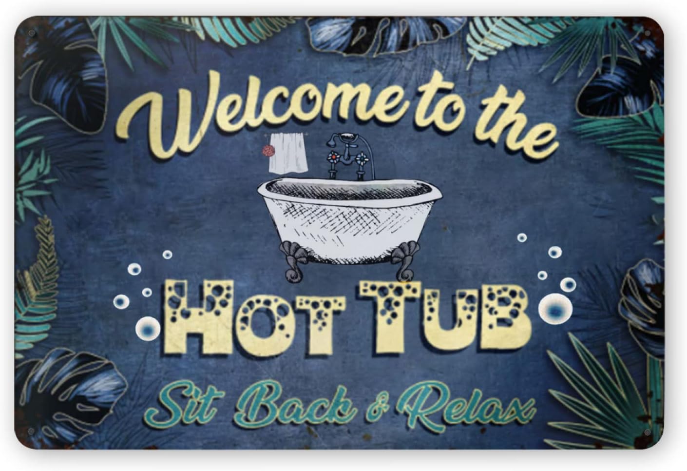 Y1,Metal Tin Sign For Welcome  - Hot Tub ulasan dan harga